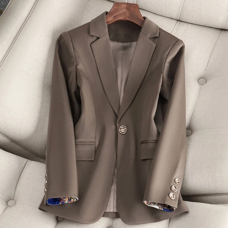 Elena Women's Blazer – Tailored Fit with Elegant Blush Tone & Sleek Structure
