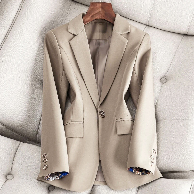 Elena Women's Blazer – Tailored Fit with Elegant Blush Tone & Sleek Structure