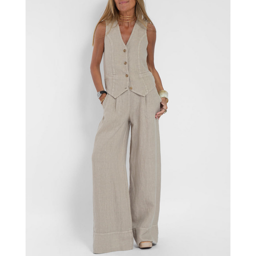 Aurelia Soft Cotton Blend Two-Piece Set – Modern Comfort Ensemble