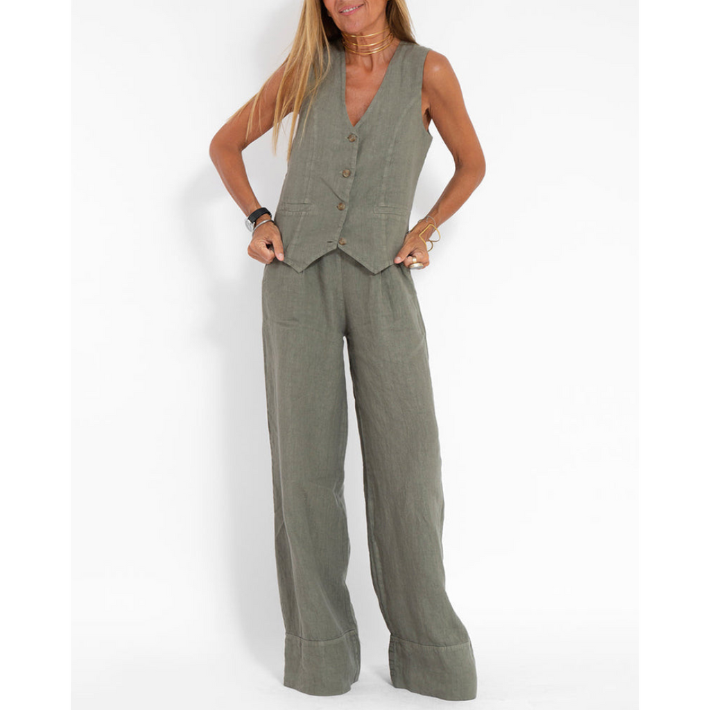 Aurelia Soft Cotton Blend Two-Piece Set – Modern Comfort Ensemble
