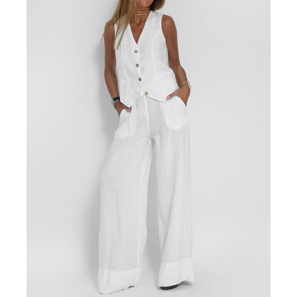 Aurelia Soft Cotton Blend Two-Piece Set – Modern Comfort Ensemble