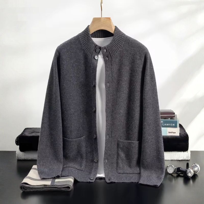 Andrew Men's Cashmere Cardigan – Premium Button-Up Knit Sweater