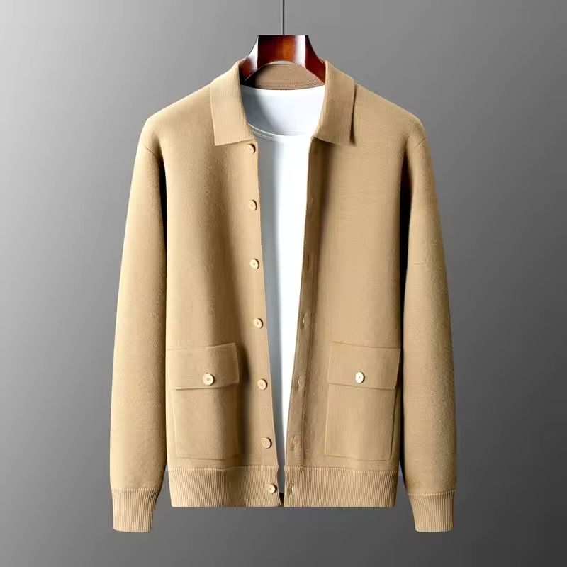 Charles Men's Wool Cardigan – Stylish Knit Sweater for Smart Casual Wear