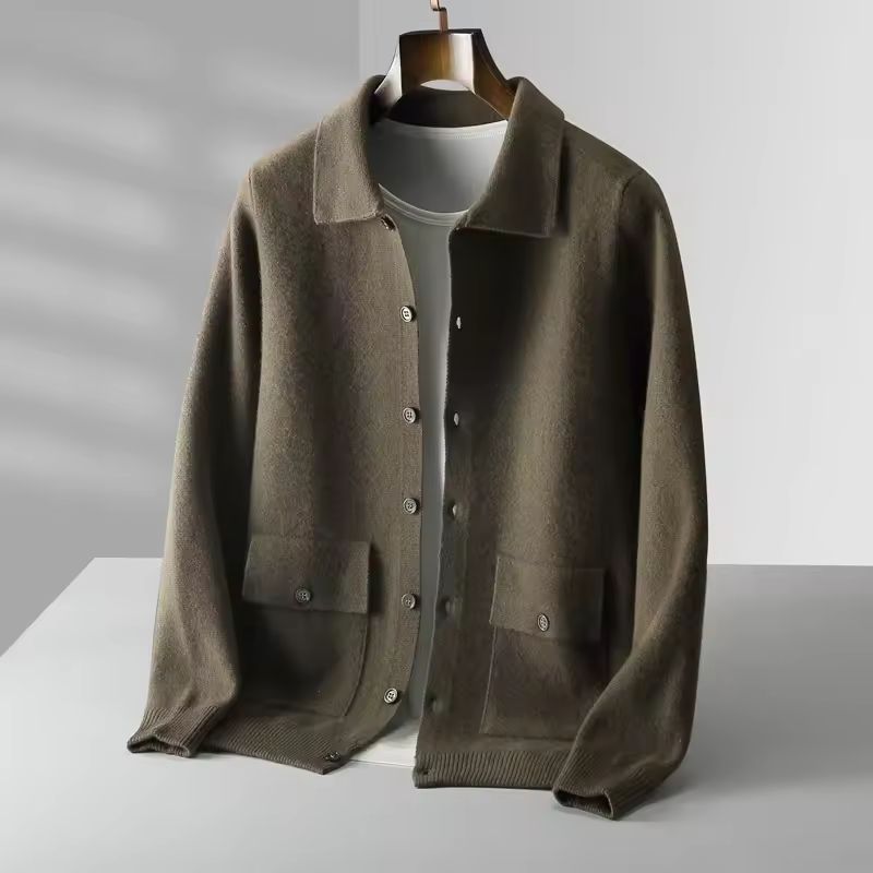 Charles Men's Wool Cardigan – Stylish Knit Sweater for Smart Casual Wear