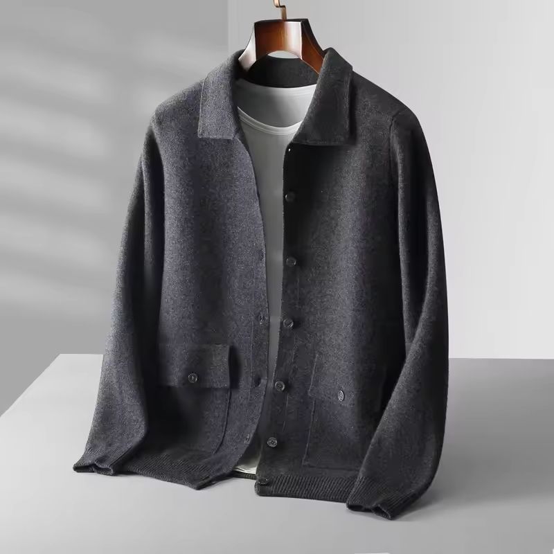Charles Men's Wool Cardigan – Stylish Knit Sweater for Smart Casual Wear