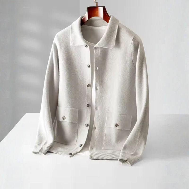 Charles Men's Wool Cardigan – Stylish Knit Sweater for Smart Casual Wear
