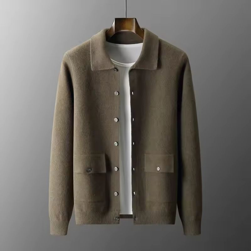 Charles Men's Wool Cardigan – Stylish Knit Sweater for Smart Casual Wear