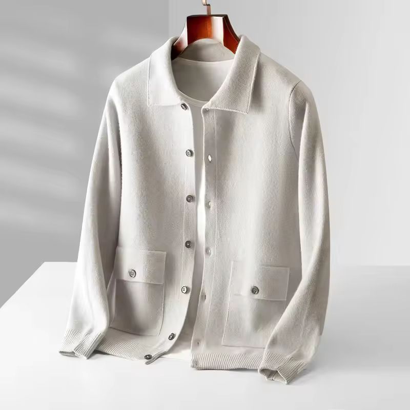 Charles Men's Wool Cardigan – Stylish Knit Sweater for Smart Casual Wear