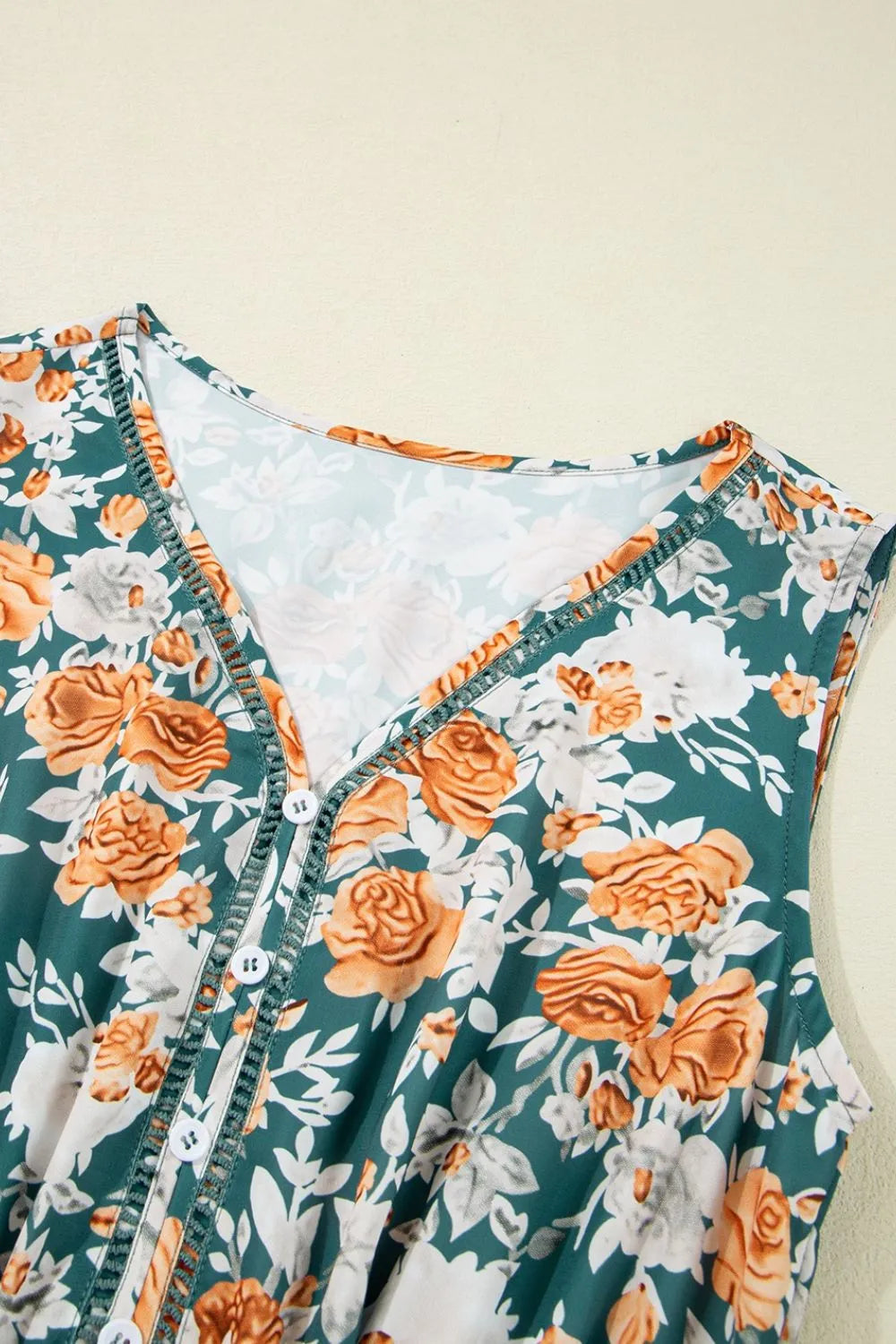 Noemie Floral Tie Waist Sleeveless Midi Dress Lightweight Summer Wear
