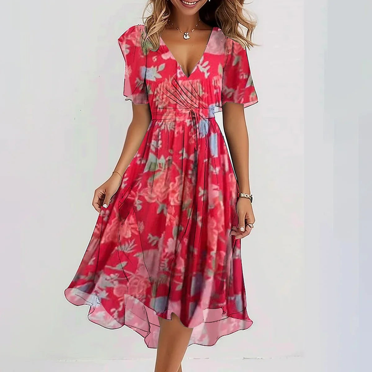 Clara Soft Drape Mini Dress – Chic and Feminine Everyday Wear