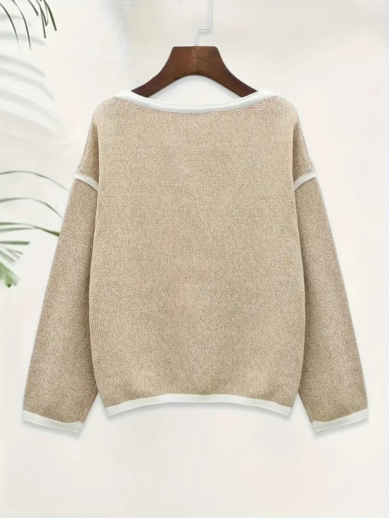 Giselle Women's Relaxed Fit Knit Sweater – Soft and Breathable Pullover