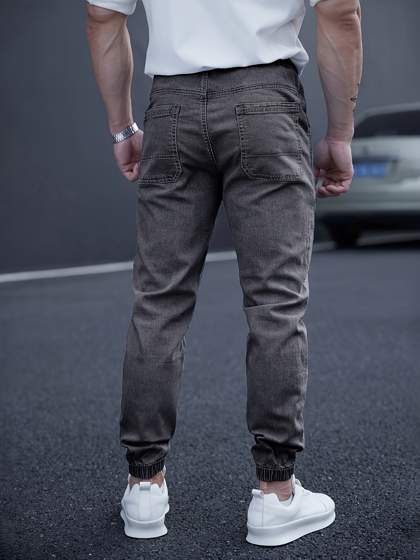 Brent Men's Tapered Cargo Joggers – Elastic Waist with Side Pockets