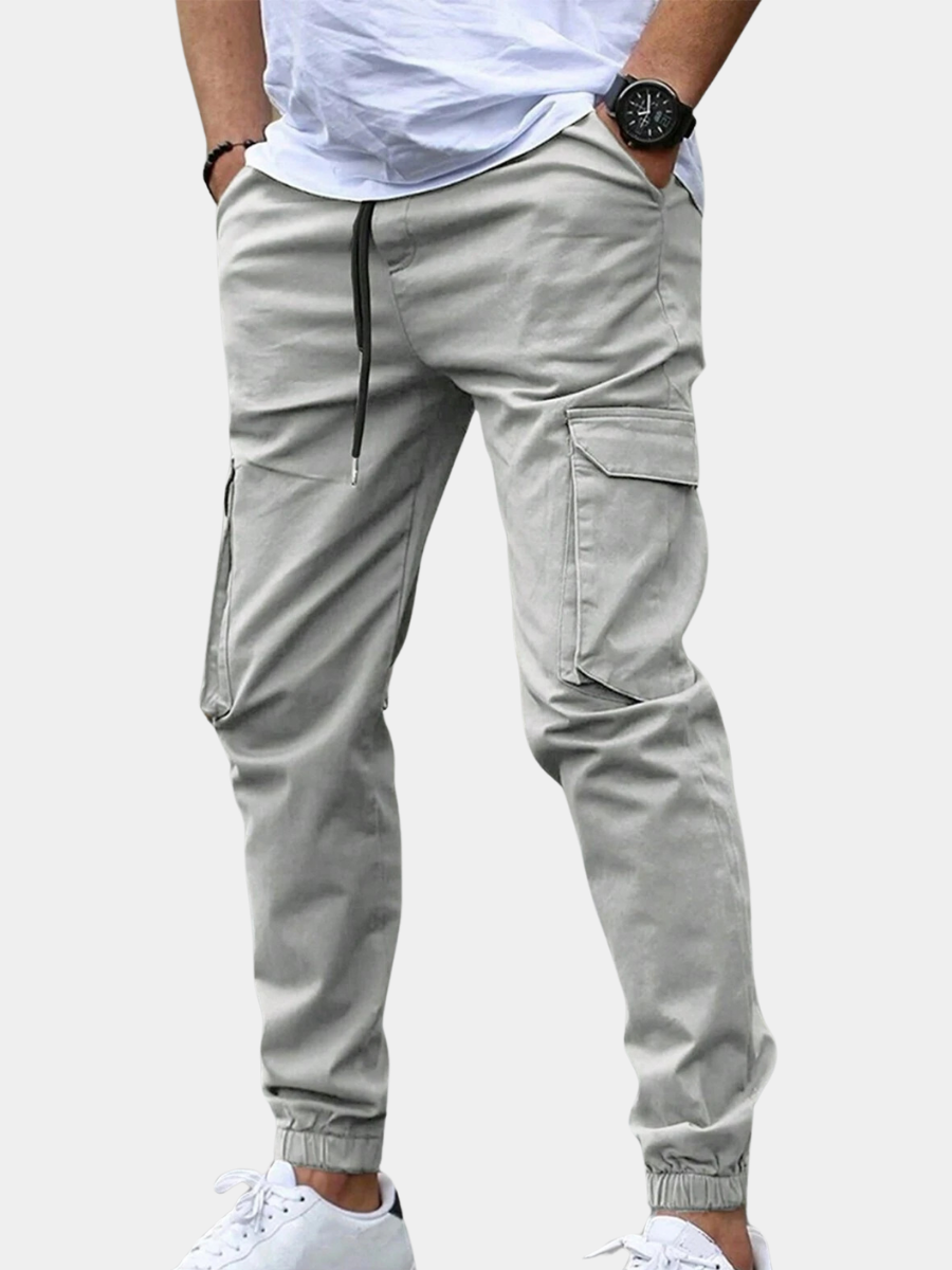 Carter Men's Tapered Cargo Pants with Drawstring Waist & Utility Pockets