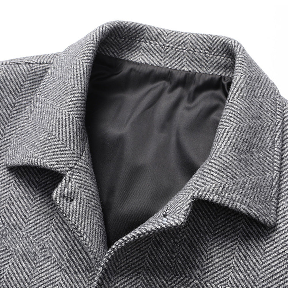 Blake Tailored Fit Herringbone Wool Coat - Superior Warmth