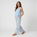 Anne Striped Linen Two-Piece Set – Square Neck Sleeveless Top Wide Leg Trouser Casual Outfit