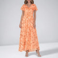 Isabella Luxe Chiffon Floral Maxi Dress – Elegant Breathable Flowy Silhouette