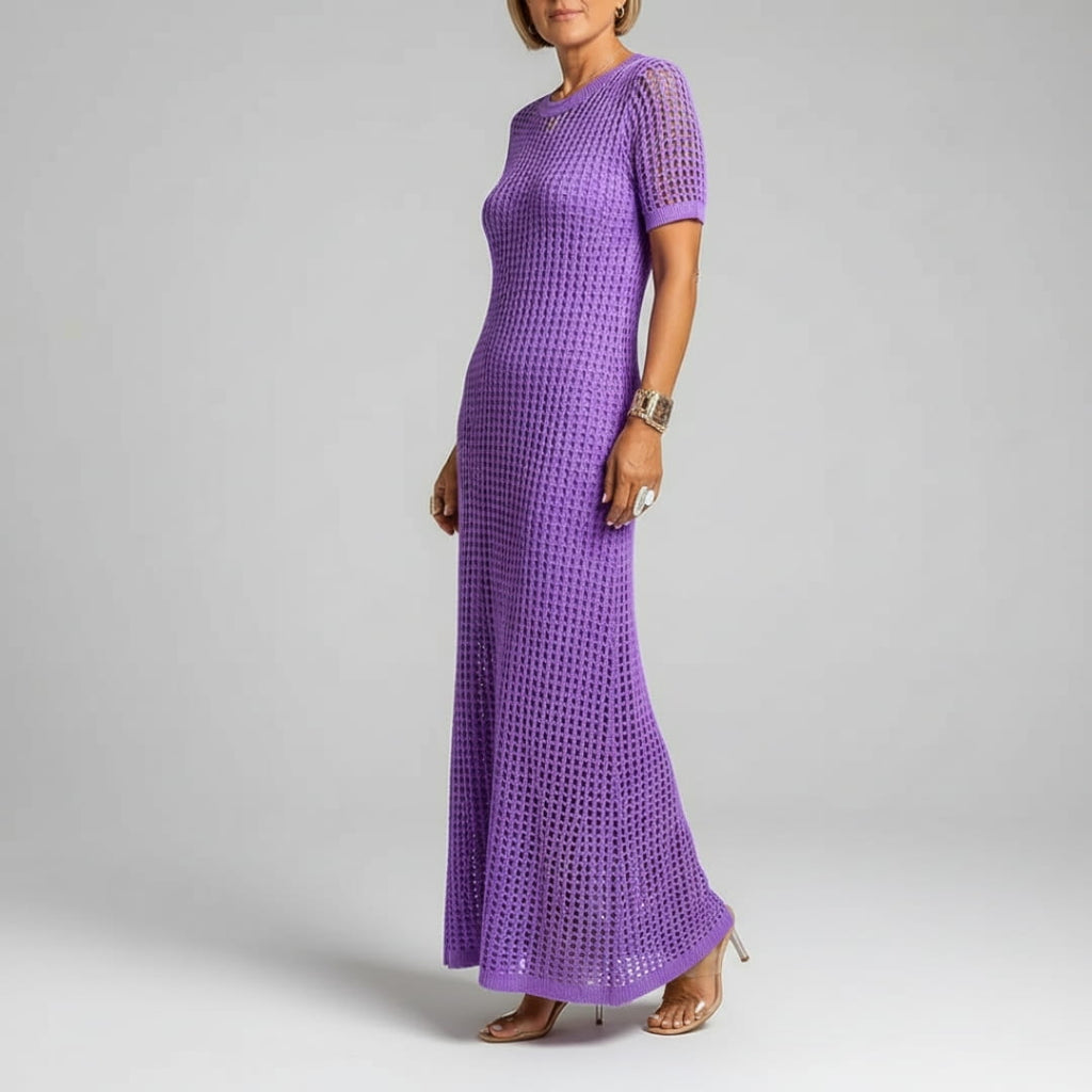 Rose Luxe Cut-Out Layered Maxi Dress – Boho Chic Breathable Two-Piece Summer Dress
