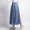 Mathilde Linen Blend Maxi Skirt – Elastic Waist Lightweight Solid Colors