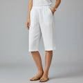 Clara Lightweight Drawstring Cotton Linen Knee-Length Casual Shorts