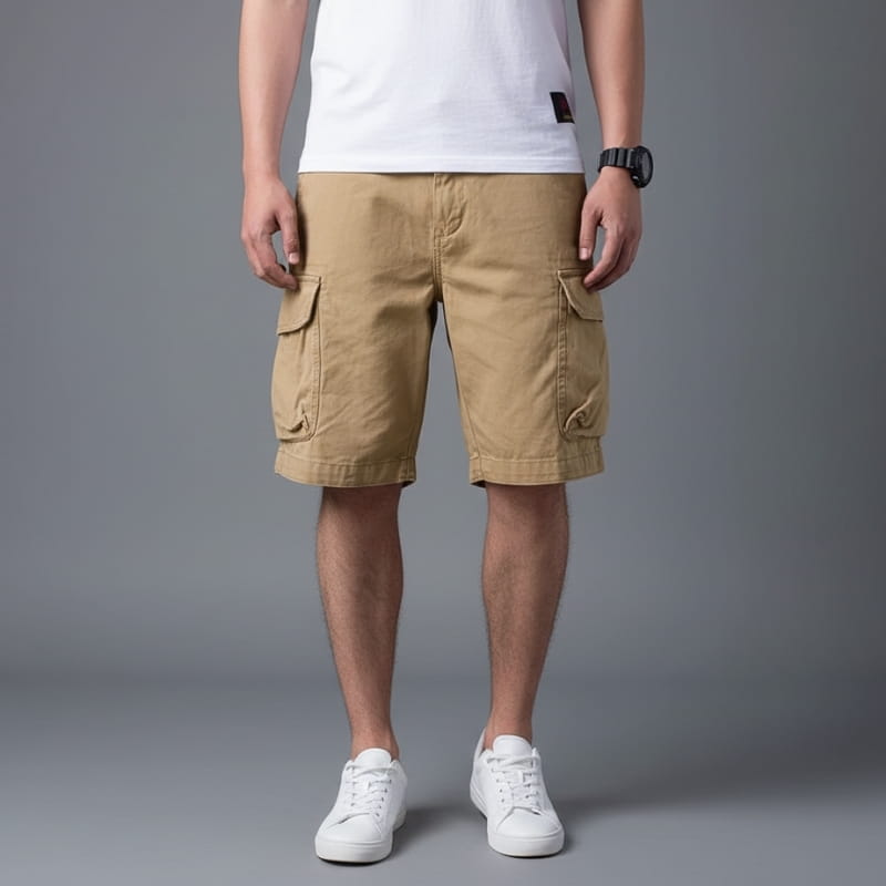 Rafael Washed Cotton Twill Cargo Shorts – Utility Multi-Pocket Outdoor Comfort