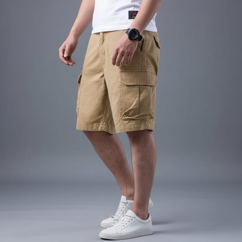 Rafael Washed Cotton Twill Cargo Shorts – Utility Multi-Pocket Outdoor Comfort