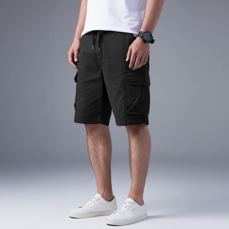 Rafael Washed Cotton Twill Cargo Shorts – Utility Multi-Pocket Outdoor Comfort