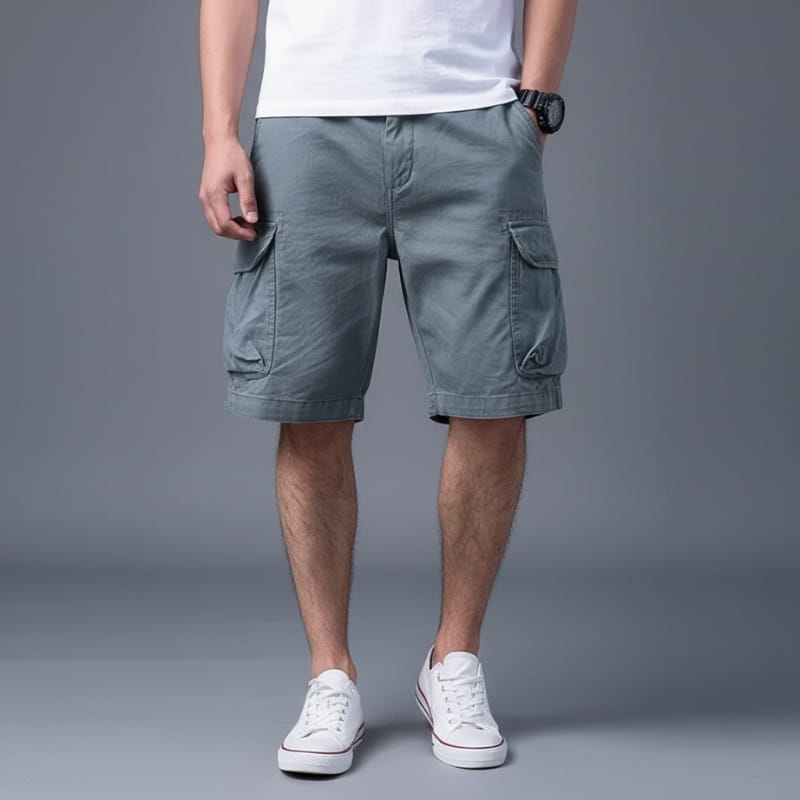 Rafael Washed Cotton Twill Cargo Shorts – Utility Multi-Pocket Outdoor Comfort