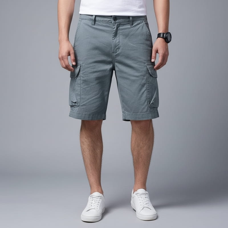 Rafael Washed Cotton Twill Cargo Shorts – Utility Multi-Pocket Outdoor Comfort