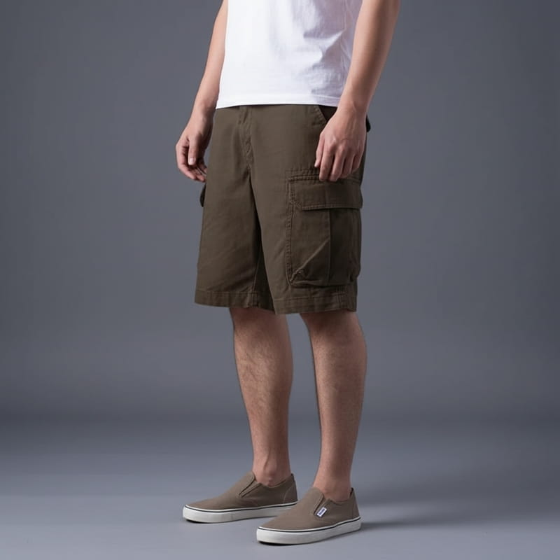 Rafael Washed Cotton Twill Cargo Shorts – Utility Multi-Pocket Outdoor Comfort