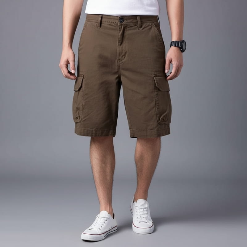 Rafael Washed Cotton Twill Cargo Shorts – Utility Multi-Pocket Outdoor Comfort
