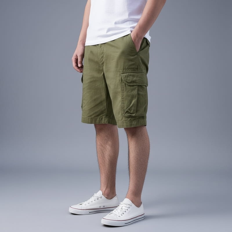Rafael Washed Cotton Twill Cargo Shorts – Utility Multi-Pocket Outdoor Comfort