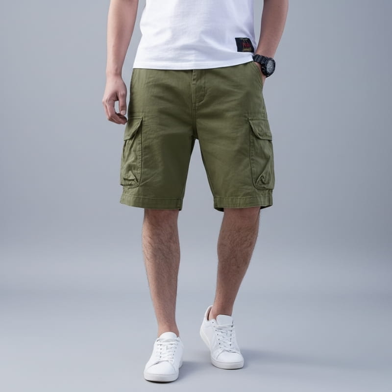 Rafael Washed Cotton Twill Cargo Shorts – Utility Multi-Pocket Outdoor Comfort