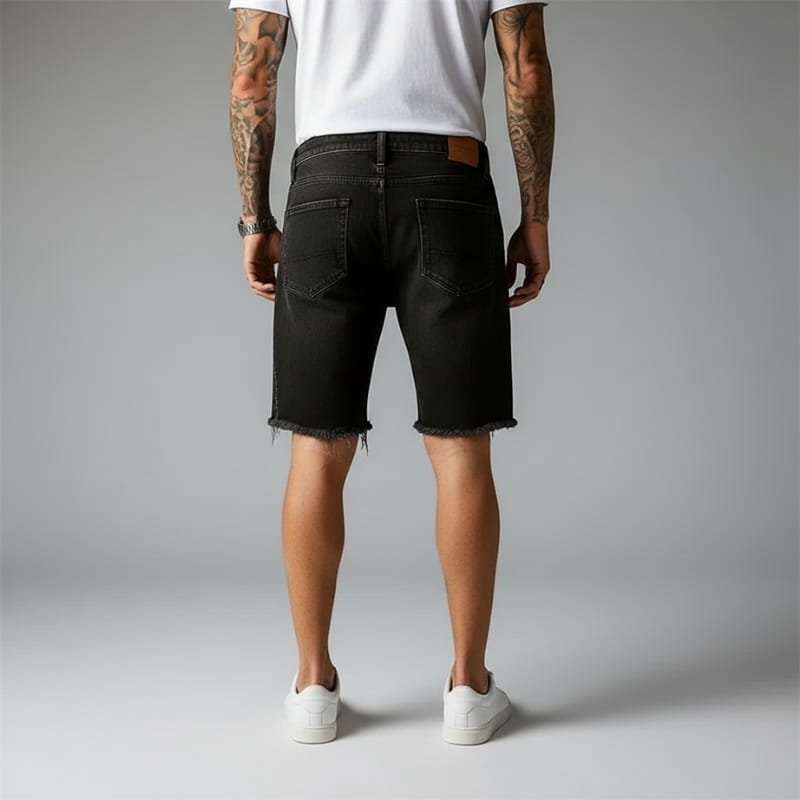 Orion Vintage Distressed Stretch Denim Shorts – Ripped Casual Summer Fit