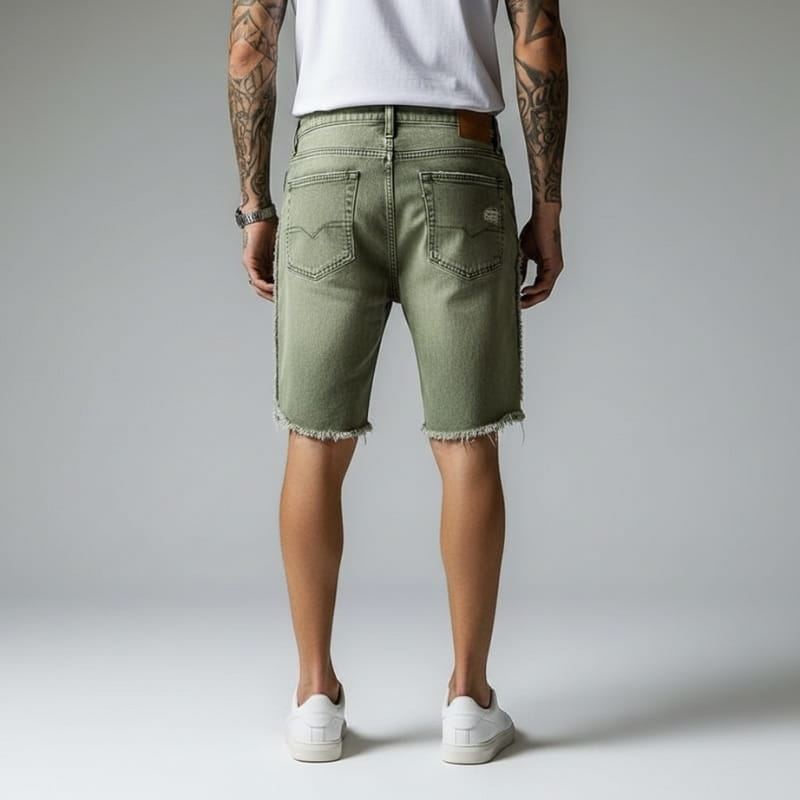Orion Vintage Distressed Stretch Denim Shorts – Ripped Casual Summer Fit