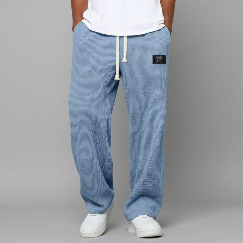 Adrian Waffle-Knit Drawstring Lounge Pants – Relaxed Breathable Comfort Fit