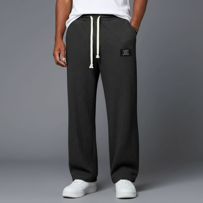 Adrian Waffle-Knit Drawstring Lounge Pants – Relaxed Breathable Comfort Fit