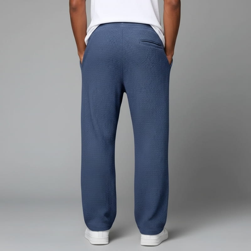 Adrian Waffle-Knit Drawstring Lounge Pants – Relaxed Breathable Comfort Fit