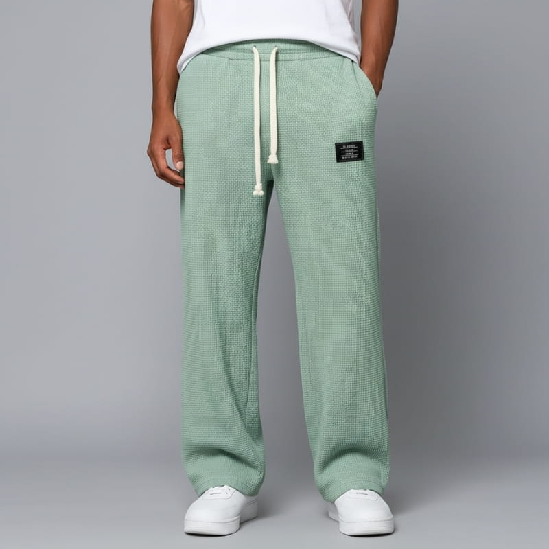 Adrian Waffle-Knit Drawstring Lounge Pants – Relaxed Breathable Comfort Fit