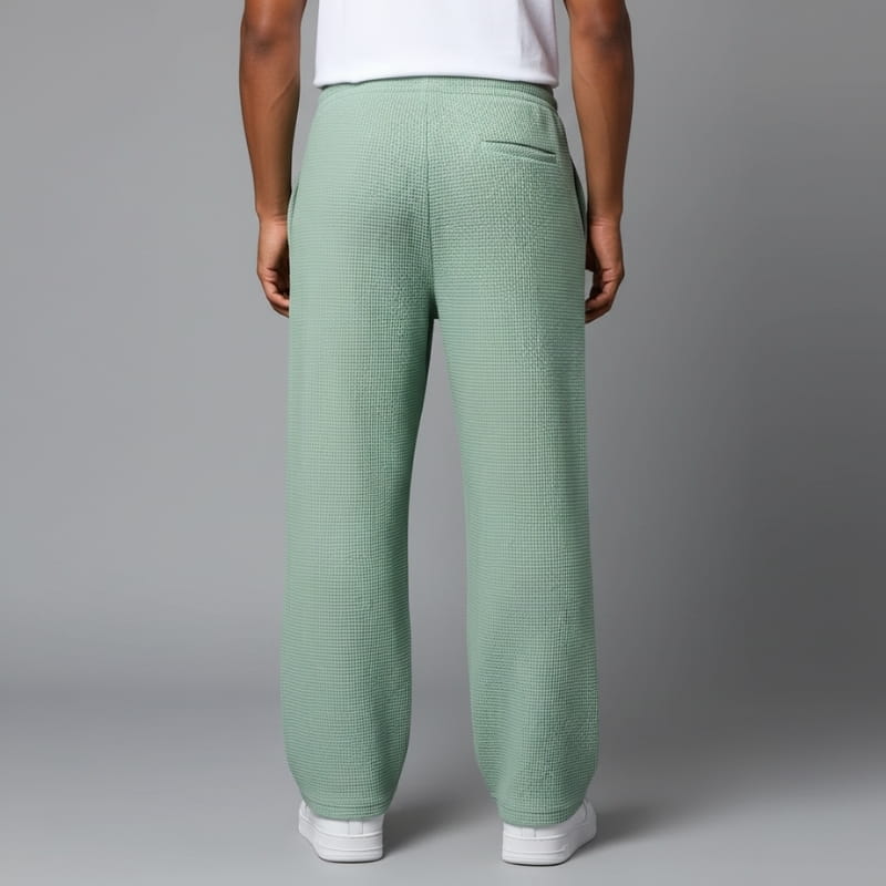Adrian Waffle-Knit Drawstring Lounge Pants – Relaxed Breathable Comfort Fit