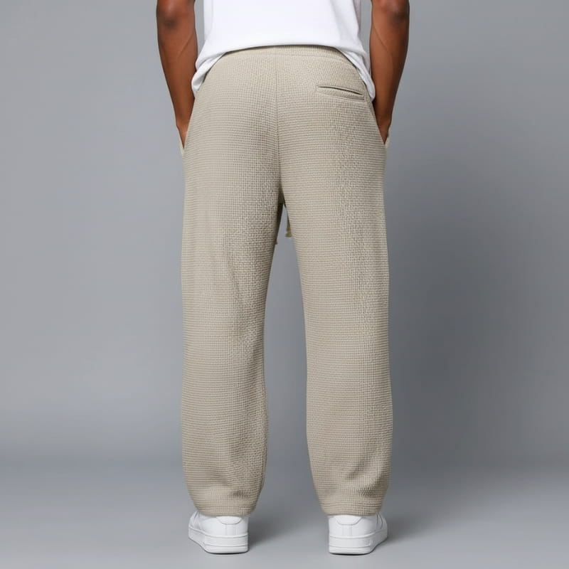 Adrian Waffle-Knit Drawstring Lounge Pants – Relaxed Breathable Comfort Fit