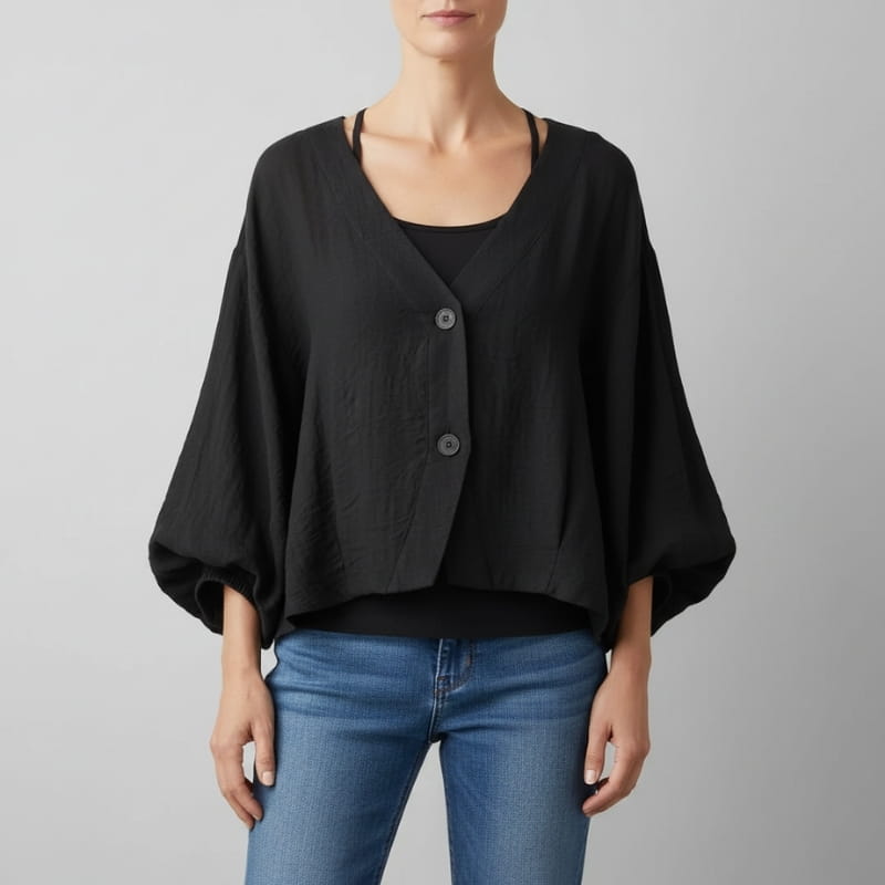 Margaret Cotton Linen Batwing Sleeve Blouse – Loose Fit Lightweight Casual Shirt