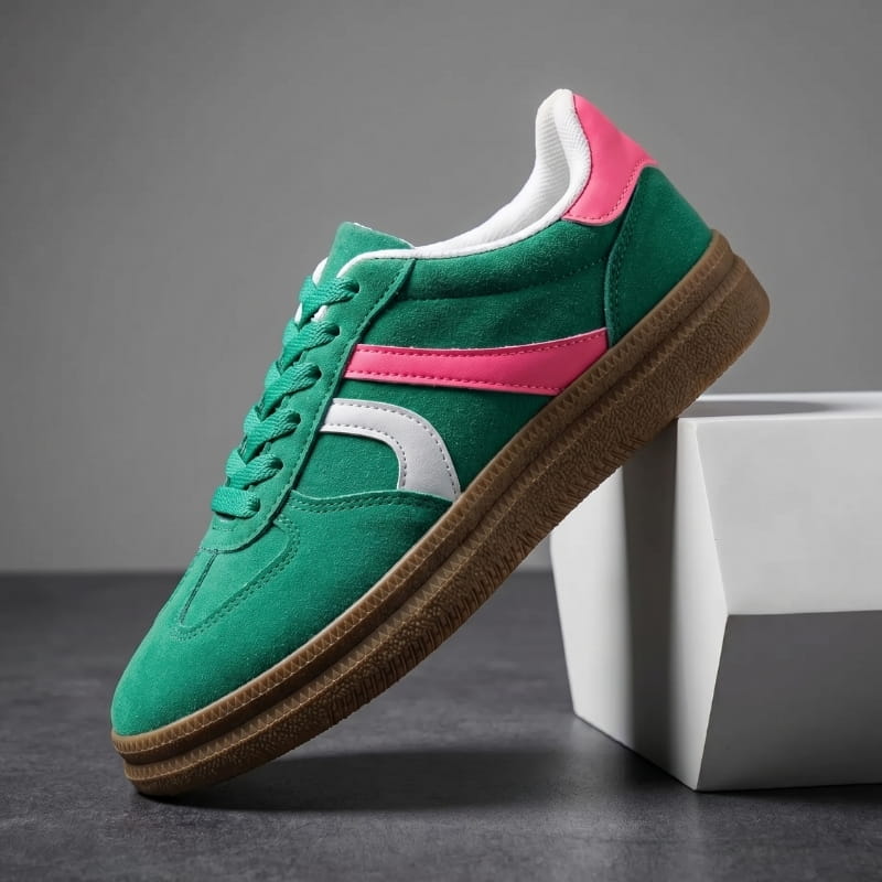 Sienna Contrast Round Toe Platform Sneakers – Lightweight Casual Streetwear Shoes