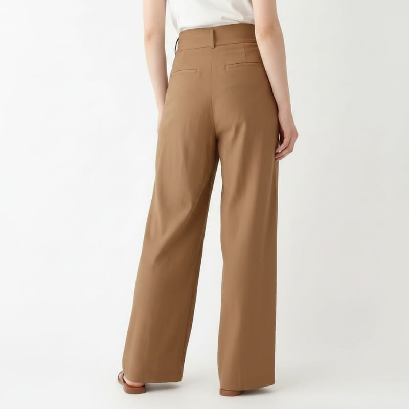 Chiara Linen Blend Wrap Waist Wide Leg Trousers – Relaxed Comfort Fit