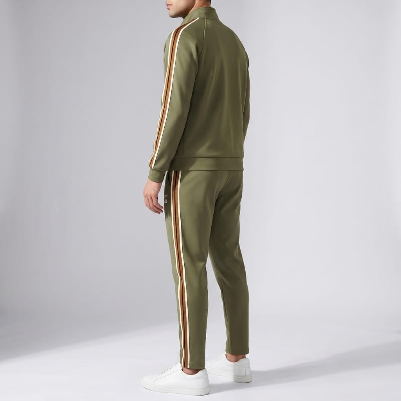 Valerio Lycra Quarter-Zip Tracksuit Set – Refined Sport Matching Outfit