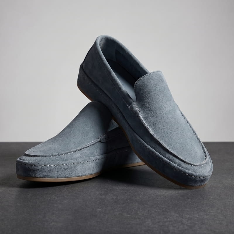 Leonardo Suede Leather Slip-On Loafers Cushioned Smart Casual Everyday Shoes