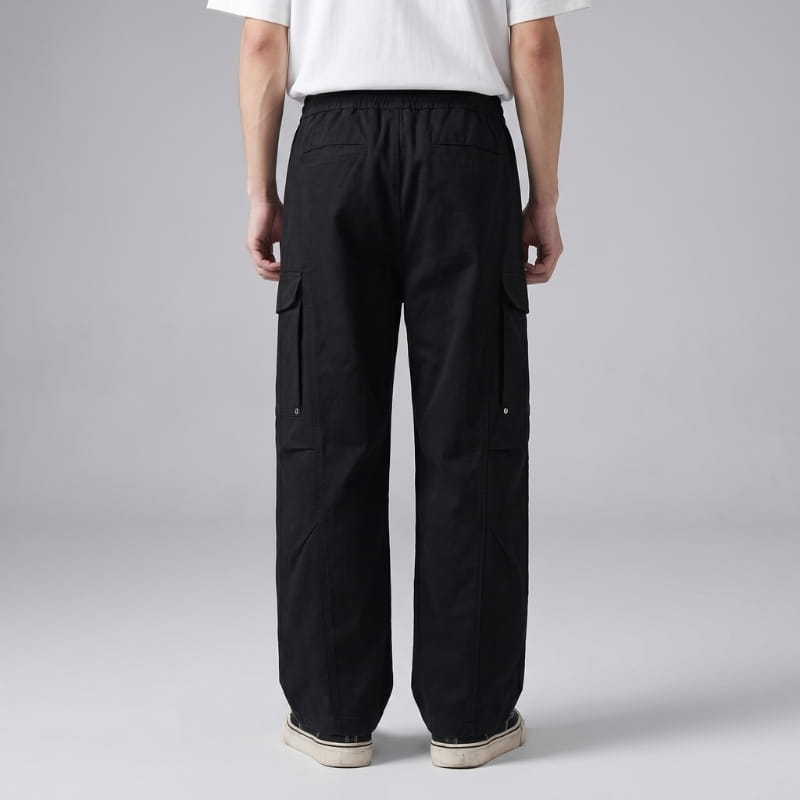 Ronny Utility Cotton Canvas Wide-Leg Cargo Pants – Relaxed Streetwear Utility Trousers