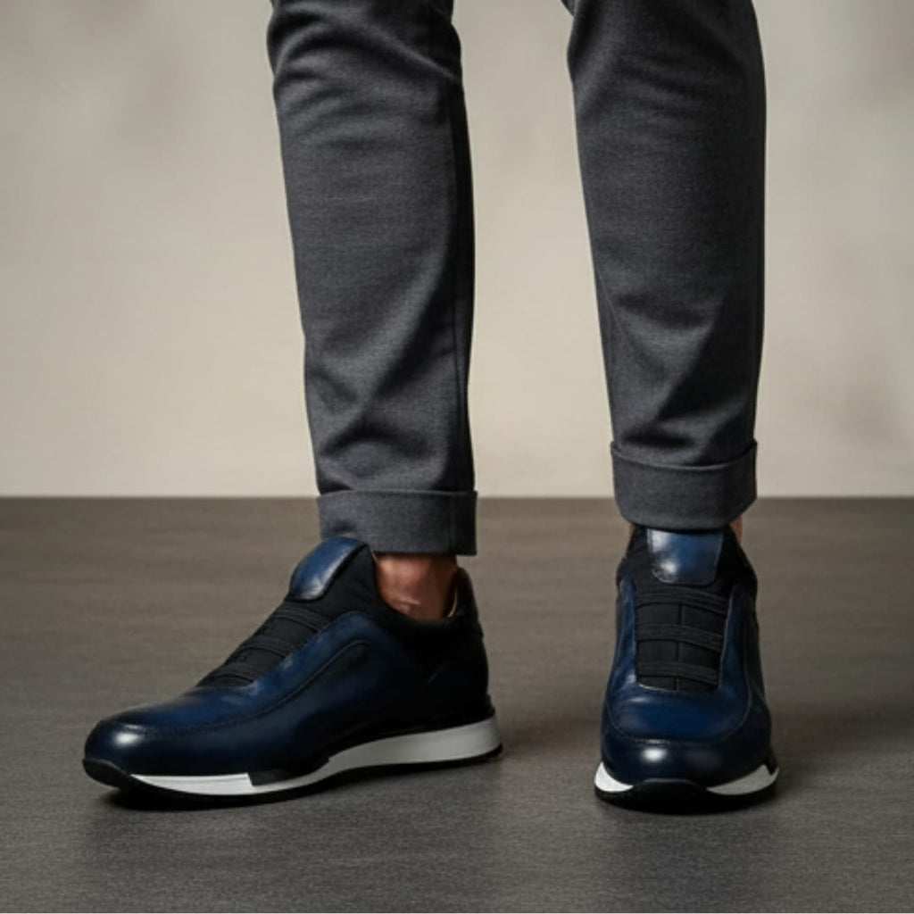 Alejandro Cowhide Leather Sneakers – Sleek Minimalist Slip-On Casual Shoes