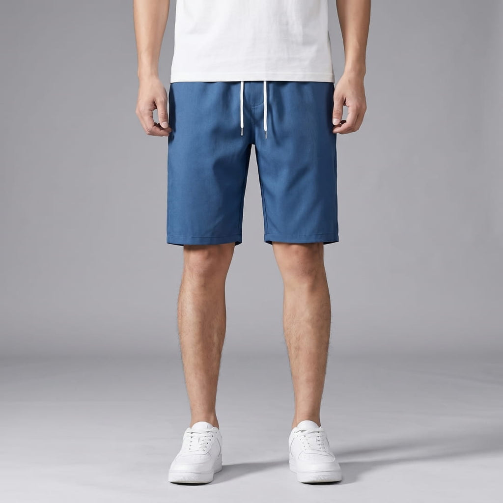 Deluca Cotton Blend Drawstring Shorts – Lightweight Knee-Length Summer Wear
