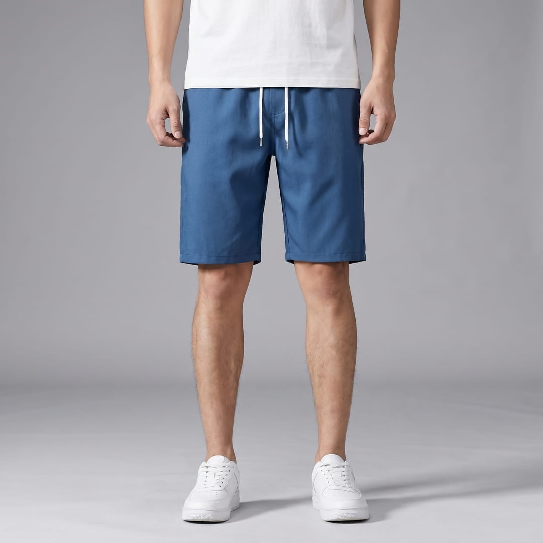 Deluca Cotton Blend Drawstring Shorts – Lightweight Knee-Length Summer Wear