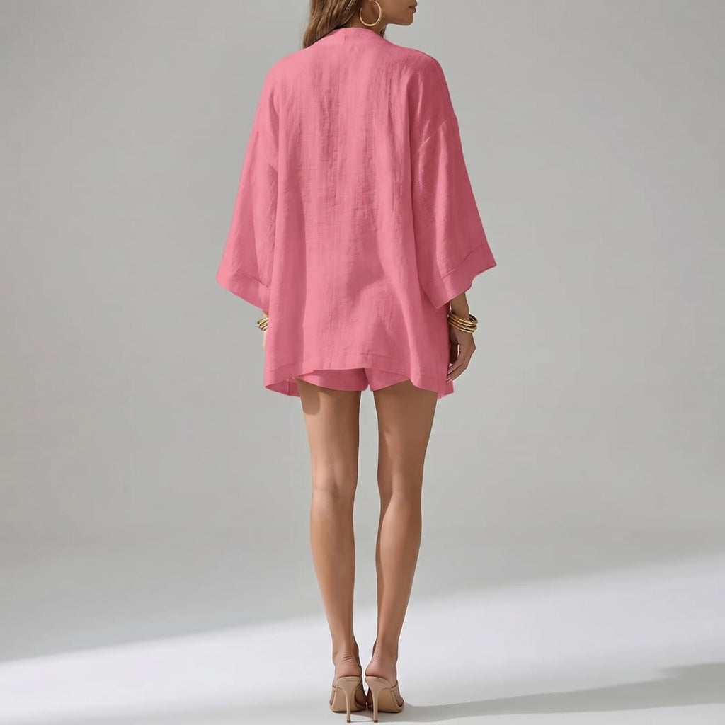 Clara Linen Blend Three Piece Set – Lightweight Relaxed Summer Outfit